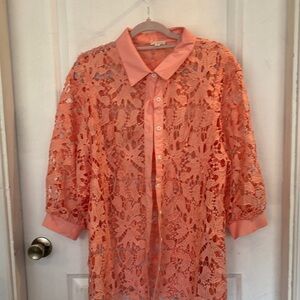 POL Peach Lace Blouse